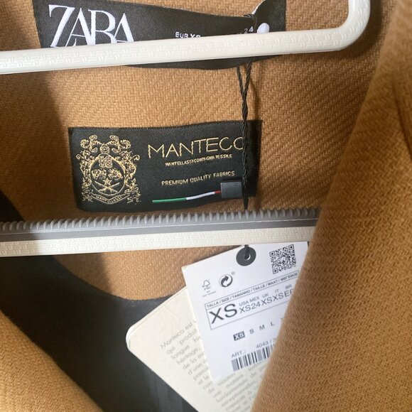 NWT ZARA Premium Quality Camel Long Belted Wool-Blend TCoat - Picture 2 of 8